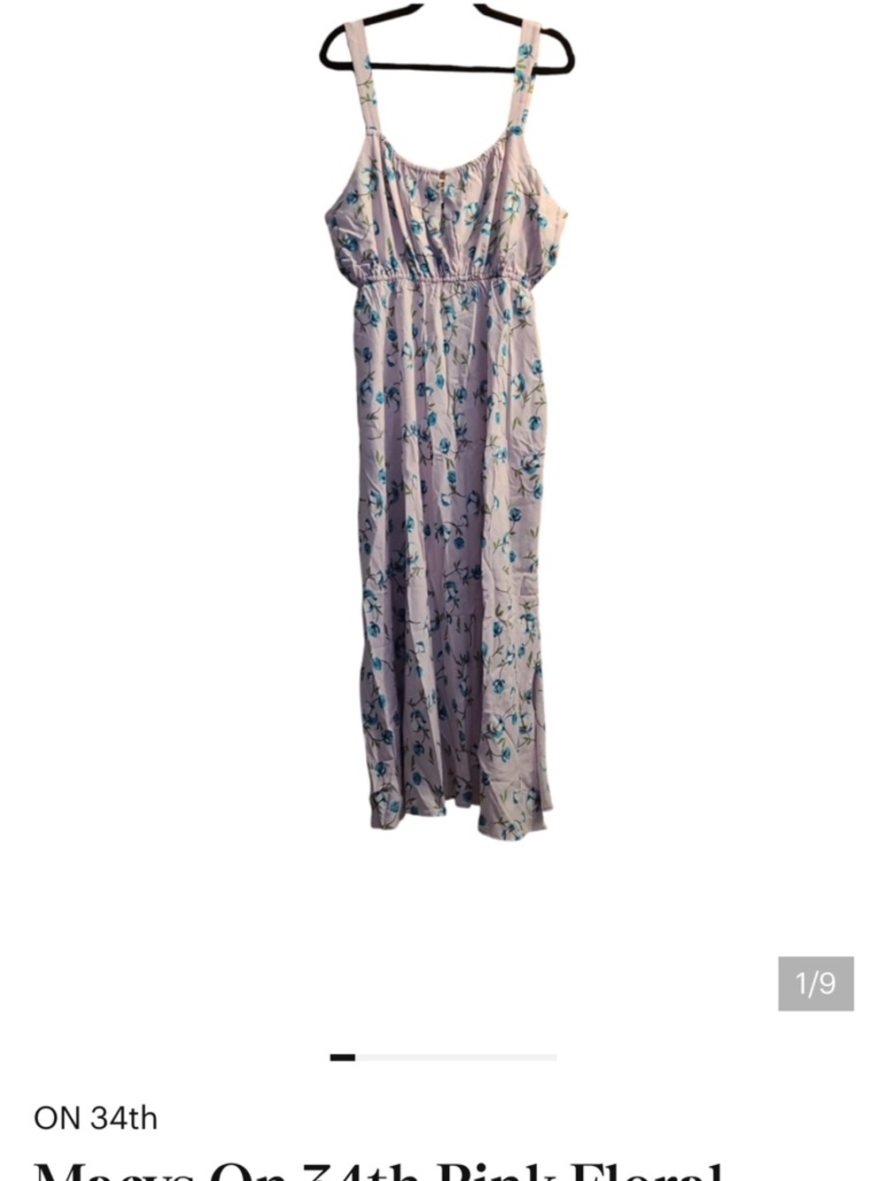 Macys On 34th Pink Floral Maxi Dress Sz XXL NWOT
